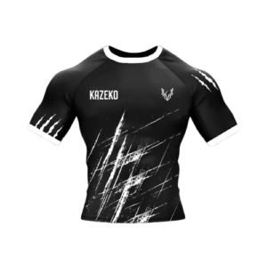 Rashguard JJB K1 Blanc Kazeko - haut de compression homme MMA