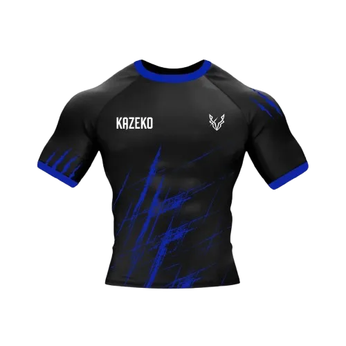 Kazeko K1 Bleu - tshirt MMA rashguard grappling tatami | Kazeko Fight