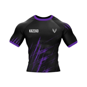 Rashguard JJB K1 Violet Kazeko - tshirt grappling haut compression homme