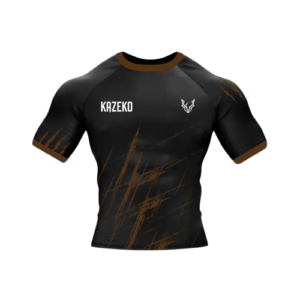 Rashguard homme JJB K1 Marron Kazeko - rashguard manche courte grappling