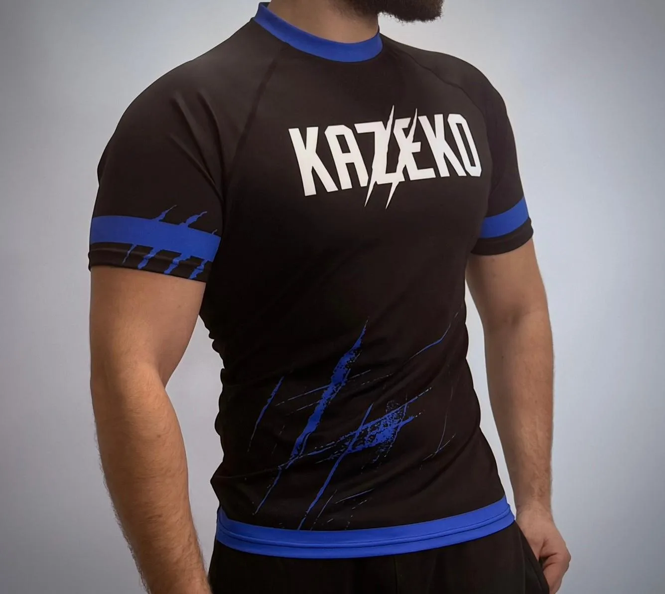 Kazeko K2 Bleu - tshirt MMA rashguard grappling tatami | Kazeko Fight