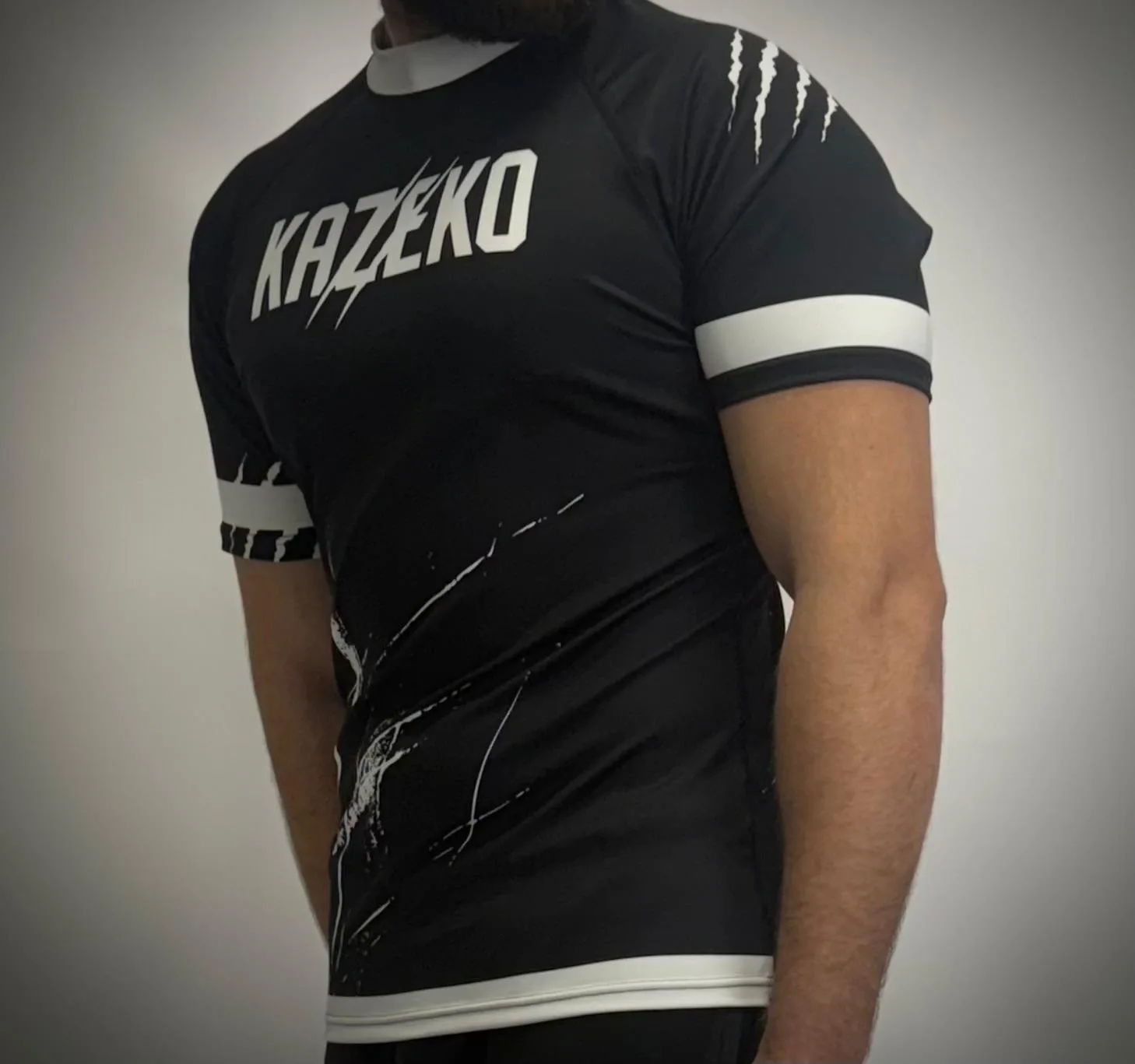 Kazeko K2 Blanc - haut de compression homme MMA grappling | Kazeko Fight